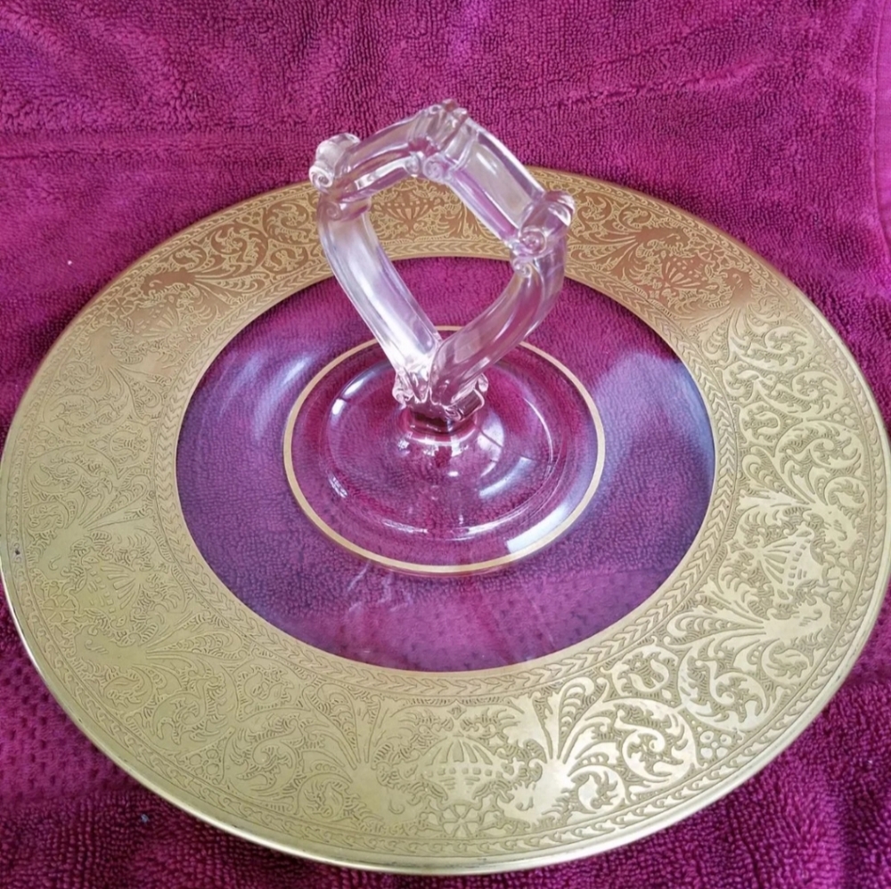 Vintage Pink Depression Glass Serving Dish